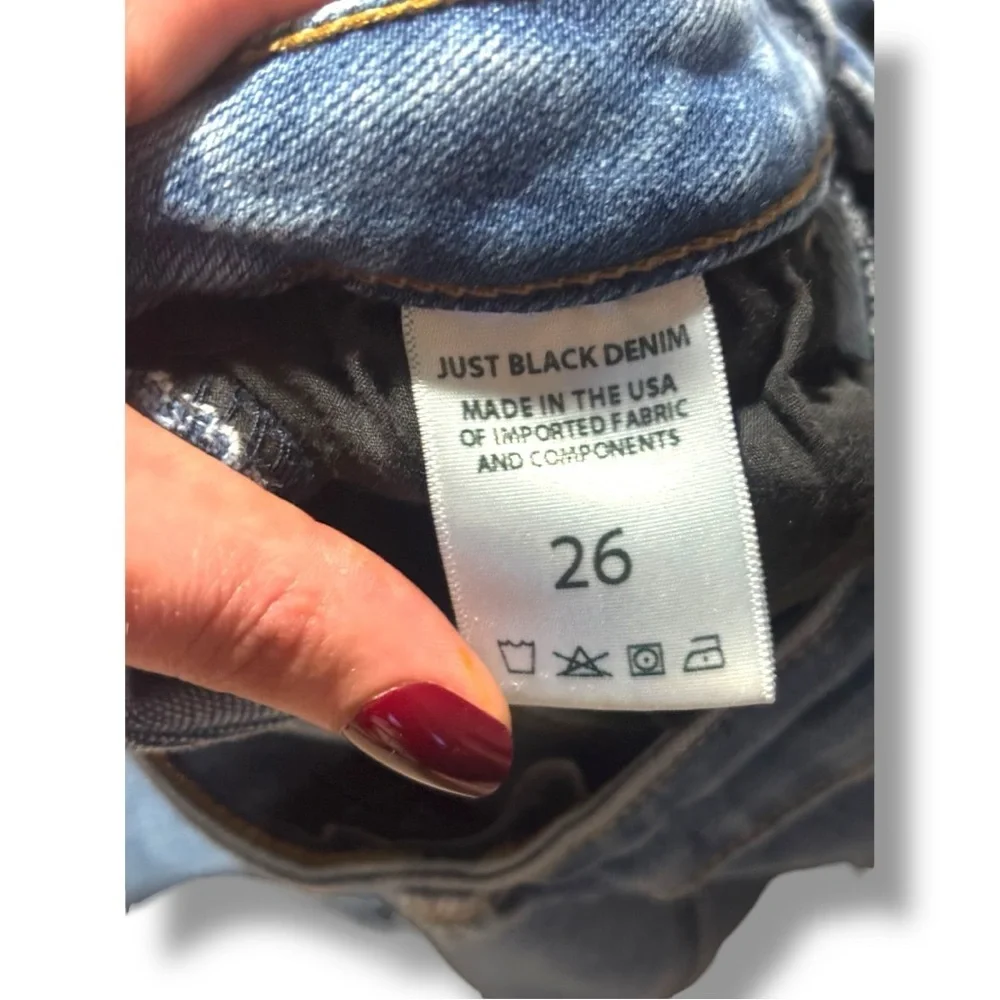 Just Black Women's Straight Leg Distressed Medium Light Blue Classic Denim Jeans - Picture 10 of 13